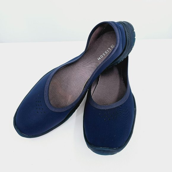LISSOM Flytes 11.5 Ballet Flats Navy Slip On Comfort Lightweight Stretchy Casual - Picture 13 of 15
